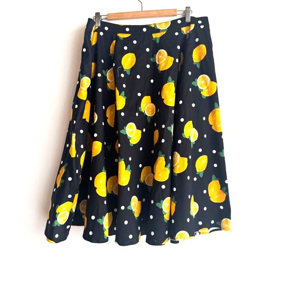 Collectif Lemon Print Skater Skirt 3X NWT - Picture 4 of 4